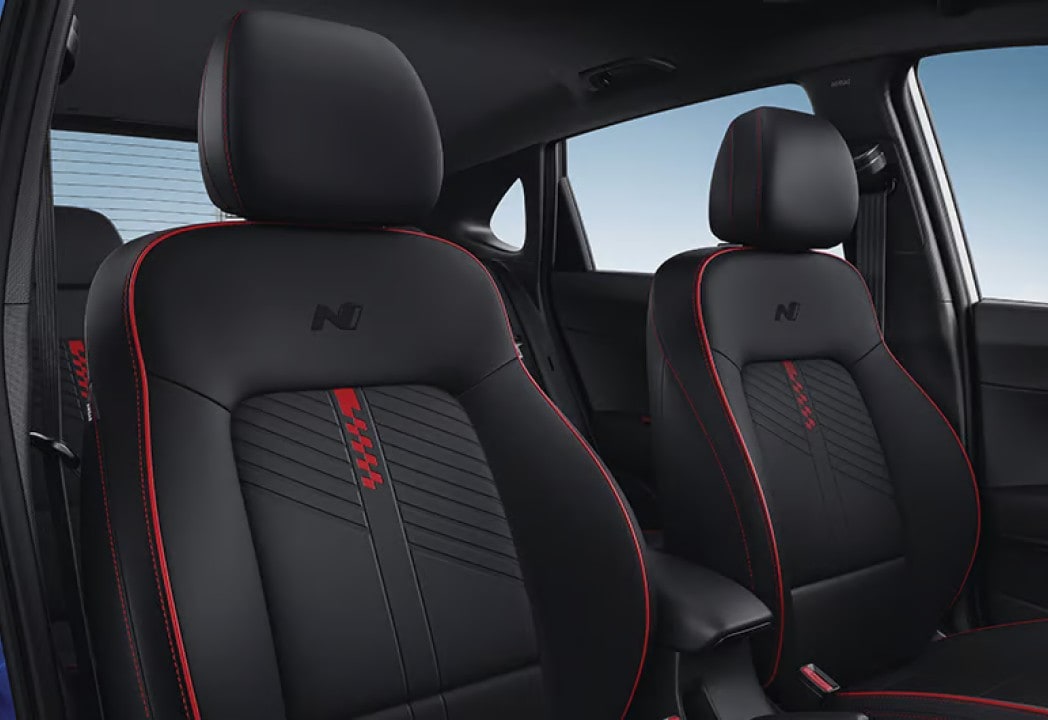 Chequered flag design leather seats with  N logo