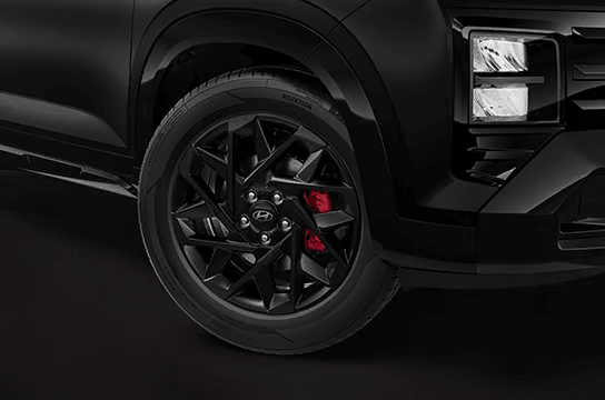 R18 Black alloy wheels with red brake calipers (Front & rear)