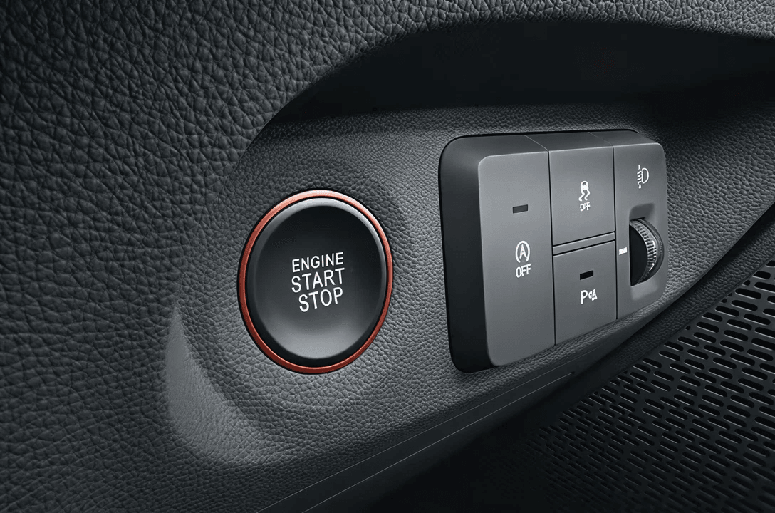 Smart key with push button start and motion sensor