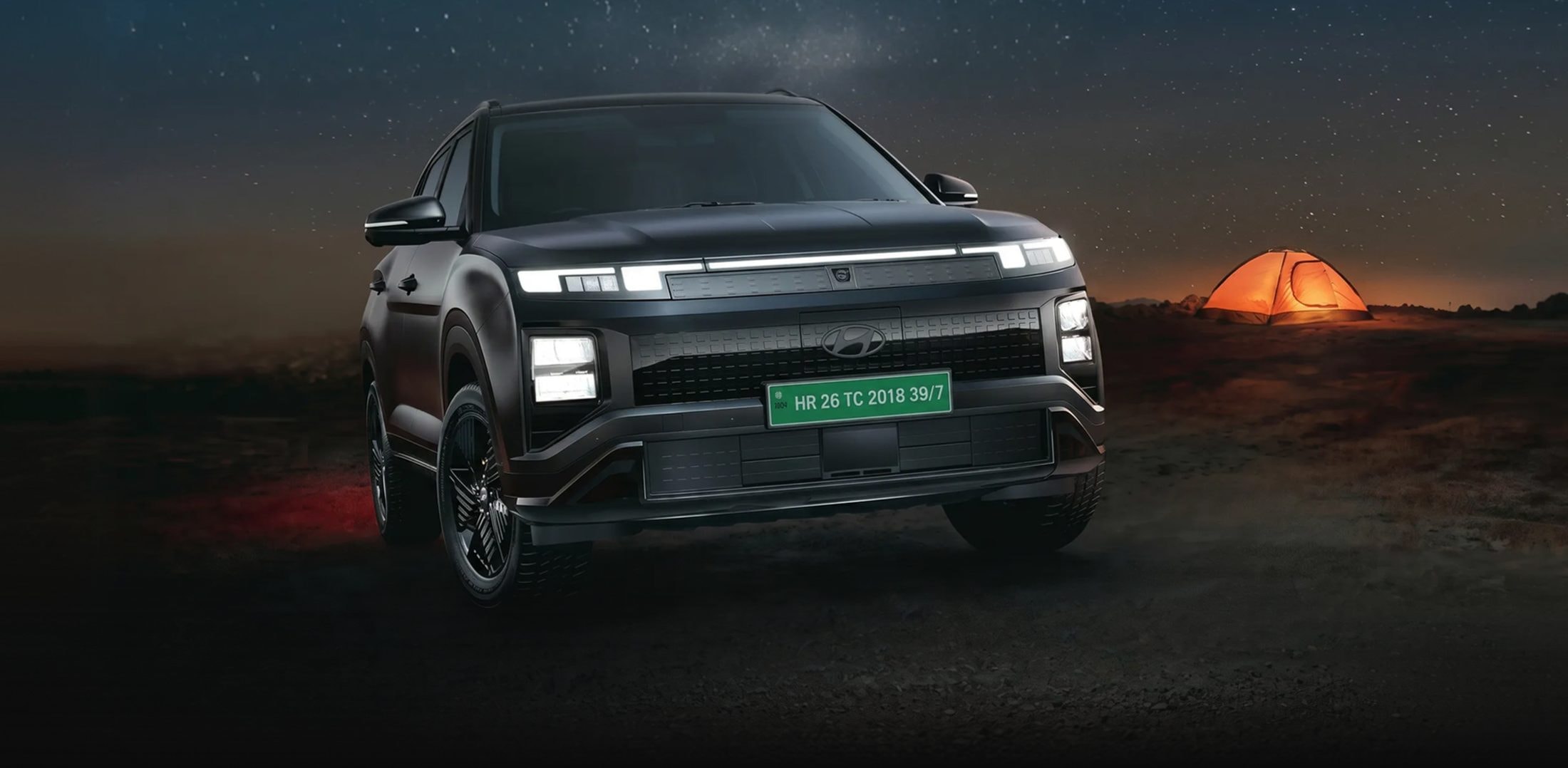 Hyundai CRETA Electric Knight at night