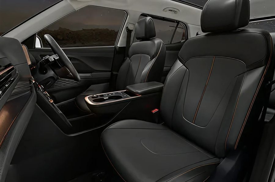 Black seat upholstery