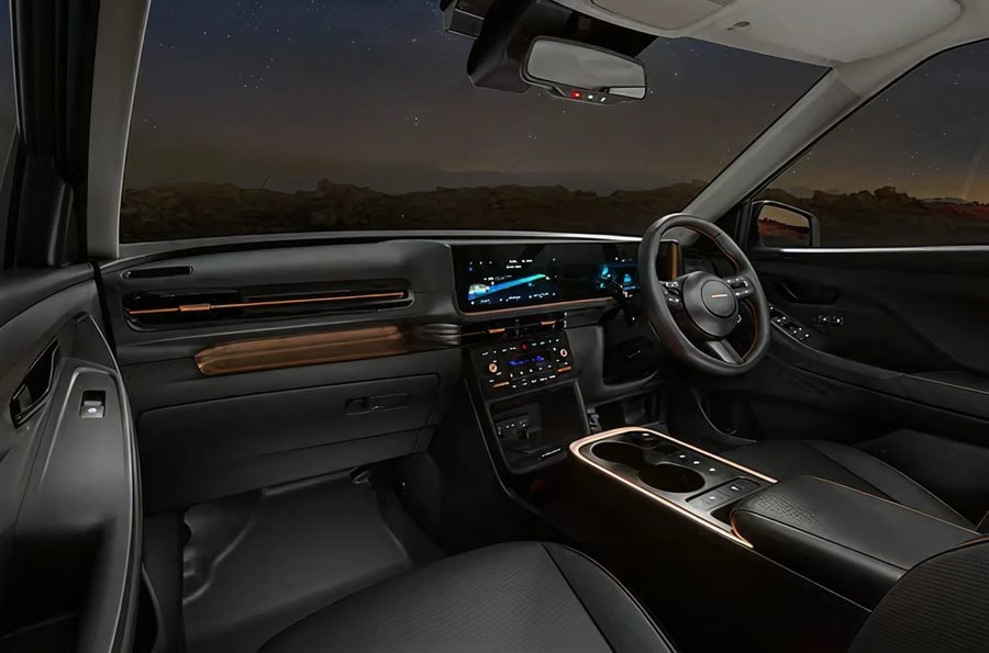 All black interiors with brass colored insert