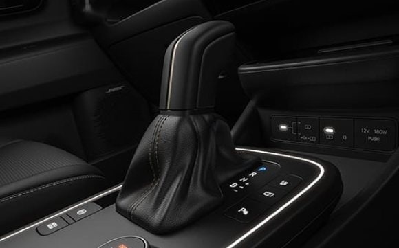 Leatherette gear shift knob (Black with brass inserts)